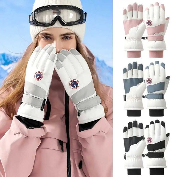 Winter Snowboard Ski Gloves Non-slip Touch Screen Waterproof Motorcyc Cycling Plush Warm Riding GlovesXJ241107
