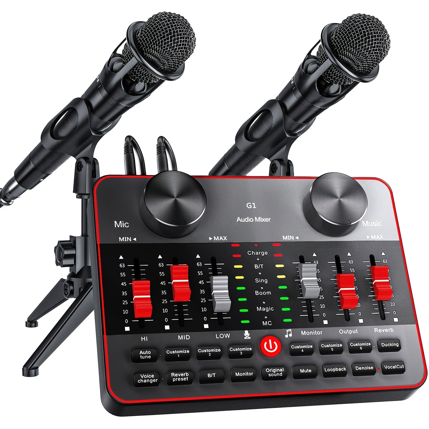 TEMU Mic Mixer Set Kol Singing Gaming Dj Controller Equipment Studio Professional Recording Electronic Music Mixer Power Karaoke Machine Dynamic