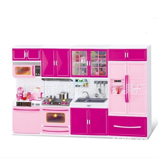 Tools Workshop 3 in 1 Pretend Play Simulation Kitchen Set Cooking Cabinet Tool Tableware Dolls Suits Toys Puzzle Educational Doll for Girls