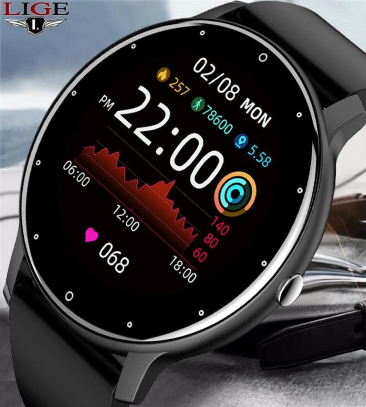 LIGE 2022 New Smart Watch Men Full Touch Screen Sport Fitness Watch IP67 Waterproof Bluetooth For Android ios smartwatch Menbox5305129631
