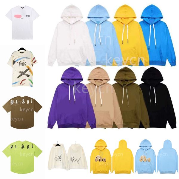 Designer T Shirt Clothes Shirts Women Mens Hoodie Puff Hoodies Pink Felpa Mens T Shirts Spray Paint Graffiti Couple Loose Tide Letter Luxury