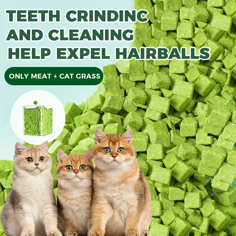 TEMU -5.29oz Freeze-dried Cat Grass & Pet Pellets - & Hairball Control Snacks, Natural Herbs Chew Treats For Kittens To Adult Cats, Grain-free