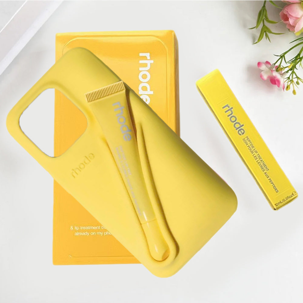 RHODE phone case Portable Case Lip Gloss Lipstick Lip Balm Make-Up Silicone Phone Case for iPhone 16 15 14 13 12 11 Pro Max Cover Silicone Soft Sams