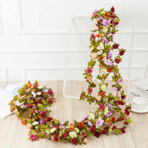 Okra vine silk artificial flowers wedding decorations vines artificial plants interior decoration Y250114