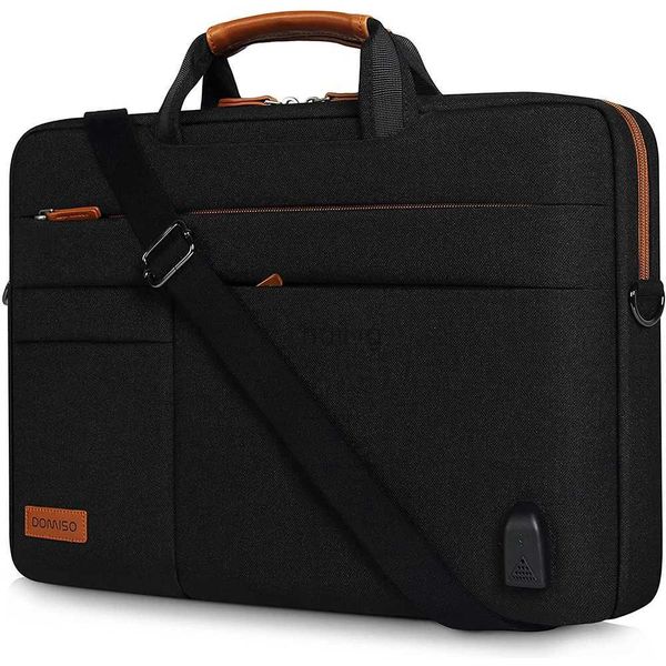 Laptop Cases Backpack DOMISO 14 15.6 17.3 Inch Multi-Functional Sleeve Business Briefcase Messenger Notebook Computer Bag with USB Charging