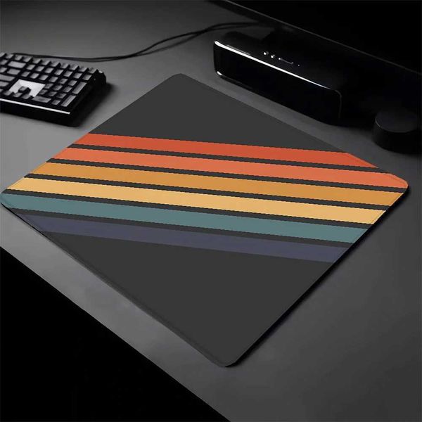 Magic Mouse Pads Small Pc Gaming Accessories Retro Stripes 70s Style Rubber Mat Pad on the Table Deskmat Gamer Cabinet Mousepad O250118