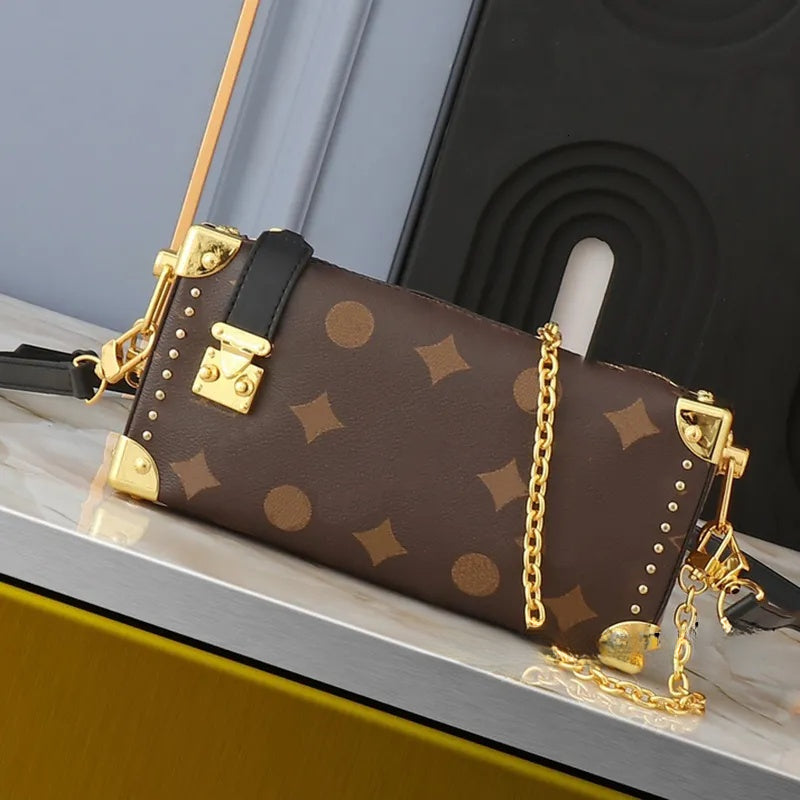 Brand Women&#039;s Pink Sugar Crossbody Fashion Designer Early Spring Catwalk Horizontal Classic High Quality Box Bag 25 New Chain Handbag35243