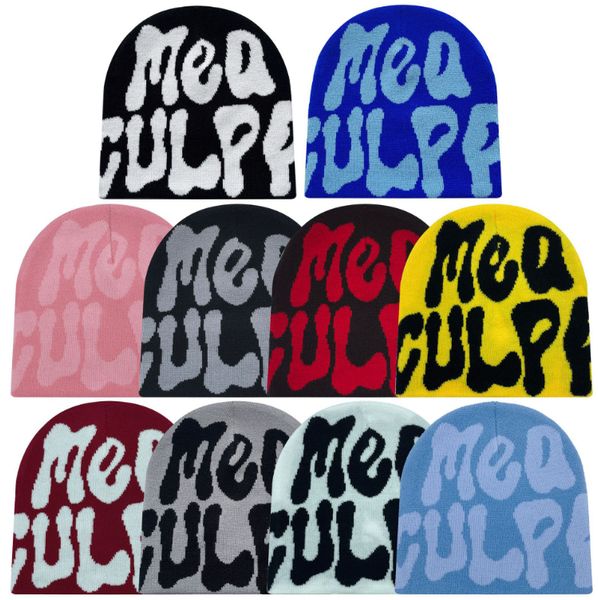 MEA Beanie Skull Caps Fashion Knitting Embroidery Designer Hat for Men Women Pullover Pile Cap Goth Warm Beanie Hats New Hip-hop Street Cap