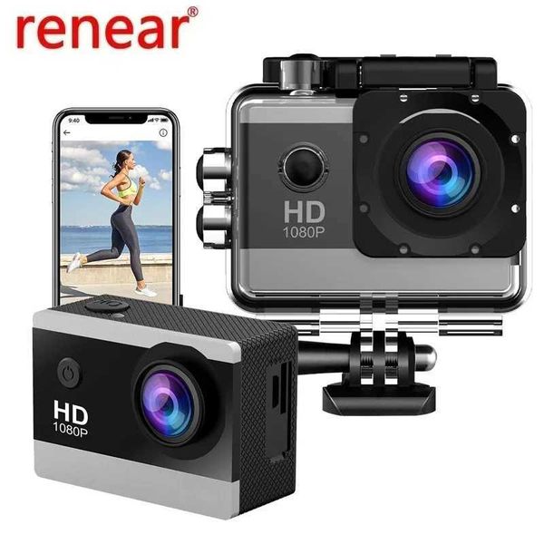 Sports Action Video Cameras 4K Action Camera HD 30F Waterproof Helmet Video Recording Cameras 2.0-inch Wide Angle Recording Camera Sports Ou