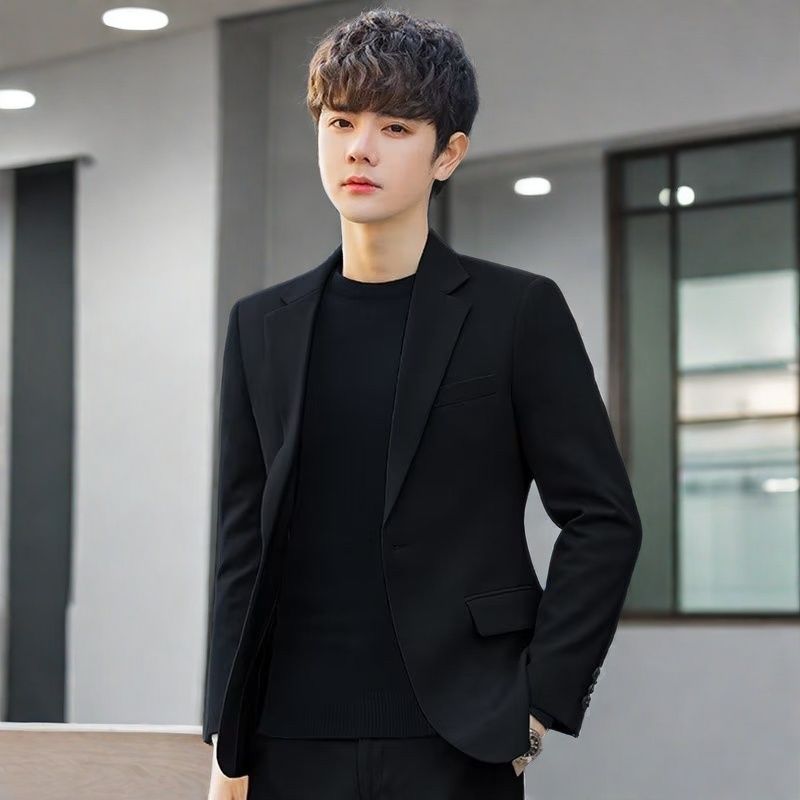 B228Stylish Men&#039;s Business Casual Suit Elegant Green Jacket with Anti-Iron Features and Youthful Design