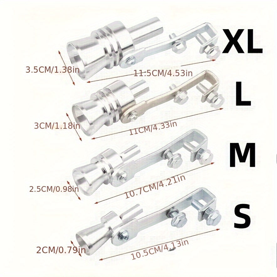 TEMU 2pcs Turbo Whistle, Car Exhaust Pipe, Motorcycle Exhaust Sound Enhancer, Universal Vehicle Modification Parts Size M-l-xl