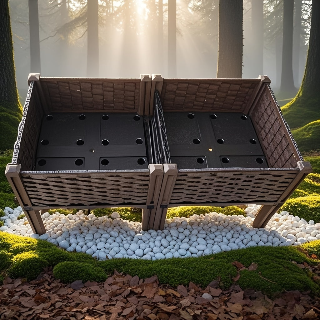 TEMU Portable Modular Flower Planting Box, Plastic Vine Weaving Planter, Suitable For , Flower, Vegetable , Woven Texture Design, Rectangular Flower