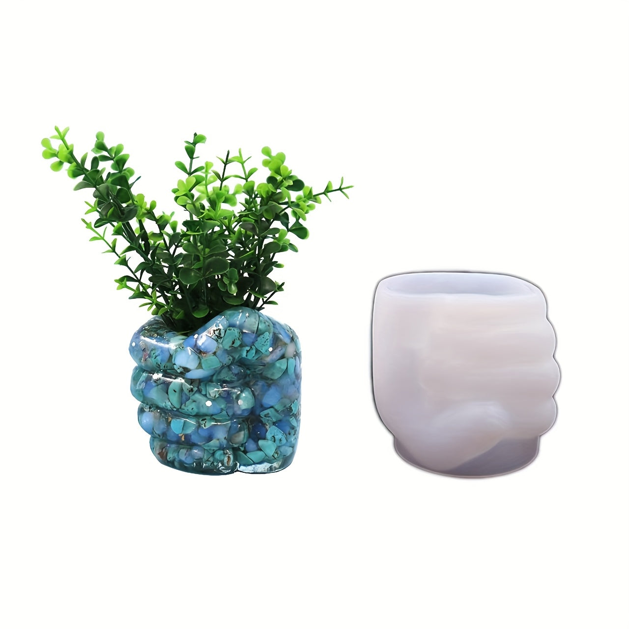 TEMU Innovative Crafting, Crystal Epoxy Resin Silicone Mold Kit - -shaped Flower Vase & Pen Holder Crafting Tool