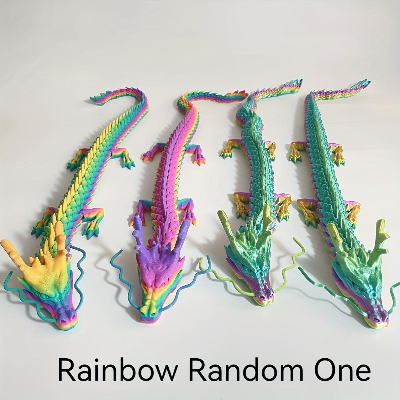 TEMU Movable Crystal Chinese Dragon Model Toy, 23.62-inch 3d Printing Articulated Structure, Movable Joints, Supplies Suitable For Festivals, Candy