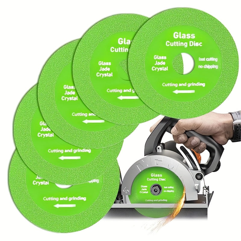 TEMU 5pcs Ultra-thin Glass Cutting Discs- Multi-functional Steel Saw Blades, Suitable For Ceramic Tiles, Wine Bottles, And Laminate Flooring, With