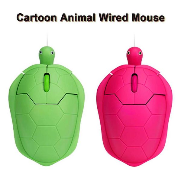 High Quality CHYI Wired Computer Mouse Cute Mini Red Green Turtle Model Mouse 1200 DPI Optical Cartoon PC Notebook USB Mouse Z250102