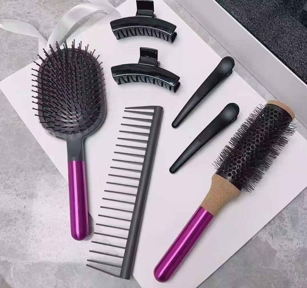 Designer Hair Brushes Air cushion Comb Curly Hair Comb Massage Brush Care Paddle Brush Styling Tool High Quality Women 7 piece set gift box