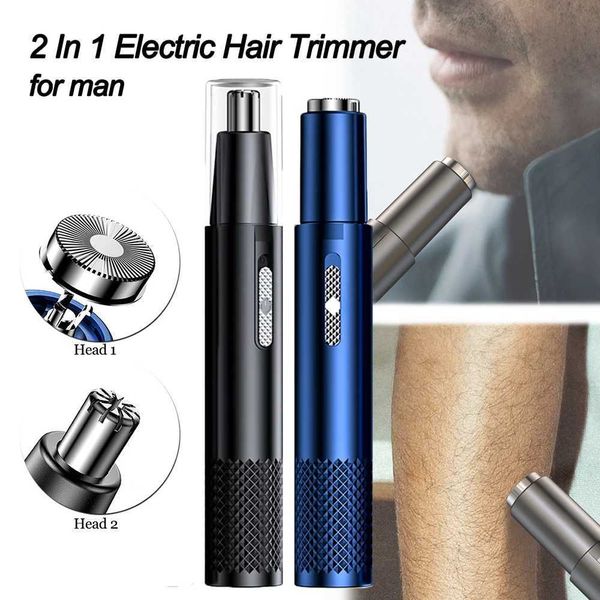 2 In 1 Electric Nose Hair Trimmer for Men Rechargeable Nose Hair Clippers Portable Ear Hair Removal Multi-kinetic Shaving Tools Y240909