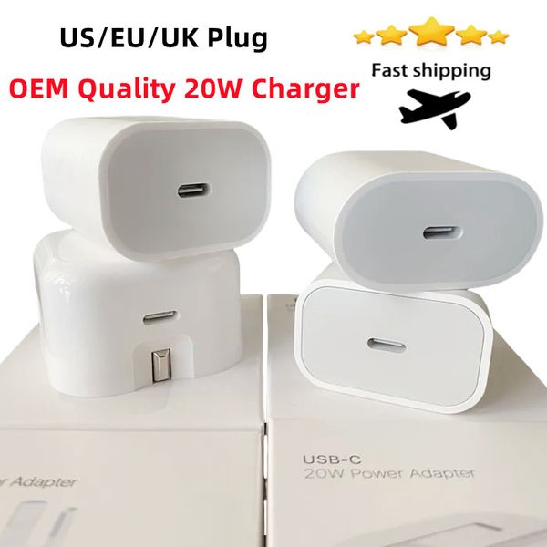 20W PD Type C USB C Chargers Fast Charging EU US Plug Adapter Phone power delivery Quick iPhone Charger Cable For iPhone 16 15 14 13 12 Pro