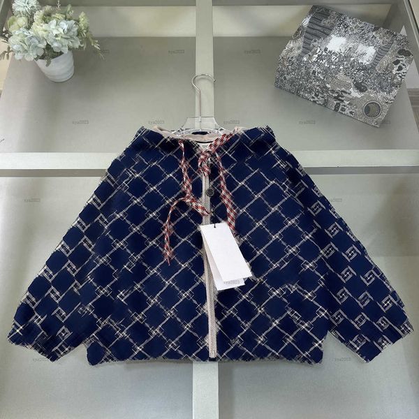 Fashion baby coat Hooded design boys Jacket kids designer clothes Colored rope long sleeve Baby coat