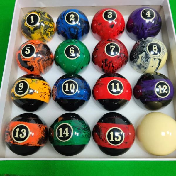 57.25mm Pool balls 16pcs full set resin marble designs 2 1-4inch Billiards pool cue balls accessories