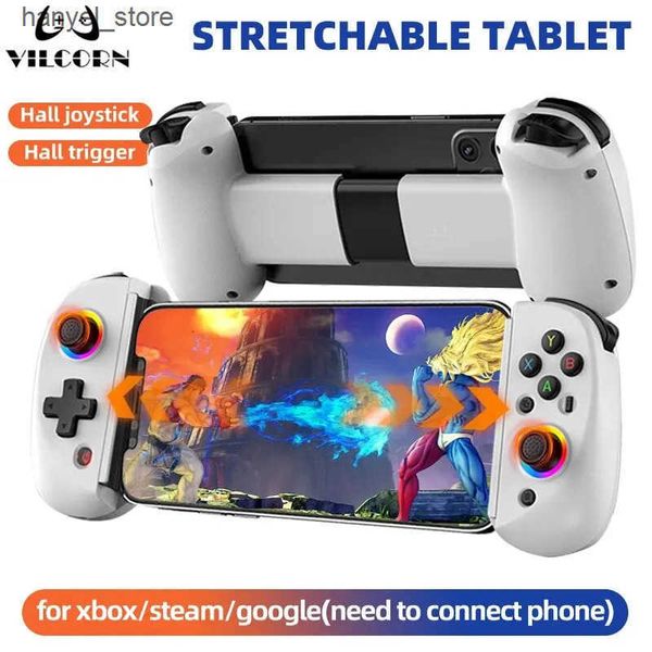 Game Controllers Joysticks VILCORN D8 Gaming Dual Hall Flexible RGB Controller Streaming Gamepad for Tablet Android 4 Switch PC Joystick L24