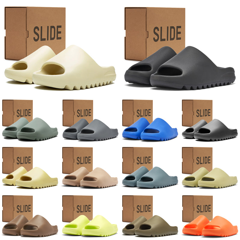 Designer slides men women slippers sandals Dark Onyx Slate Grey Bone Salt Azure Desert Sand mens slider trainers sports outdoors summer scuffs shoes