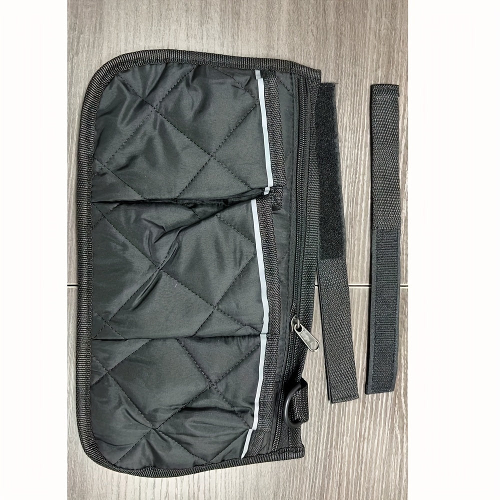 TEMU Wheelchair Armrest Storage Bag With Multi- & Reflective - Heavy-duty Hanging Bag With Ergonomic Armrest Attachment, Zippered Pocket & Looping