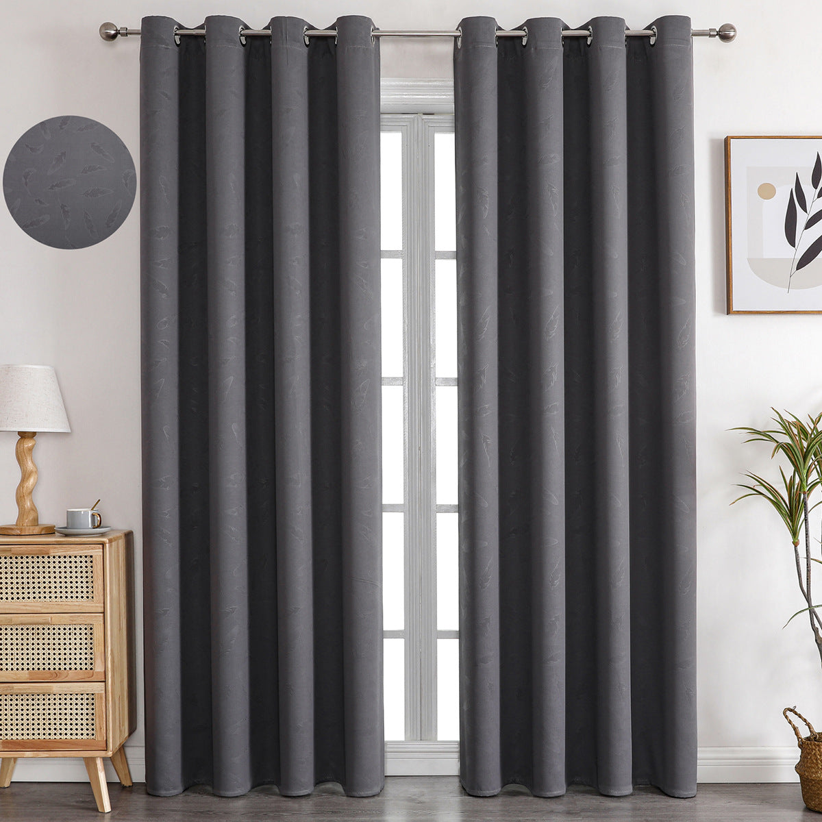 YL-36863 thick double-sided linen blackout curtain project hotel school sound insulation heat insulation blackout cotton linen curtain finished prod