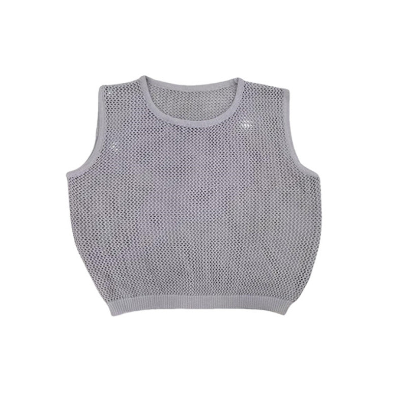 Women&#039;s Hollow Out Sleeveless Top Vest Shirt, Casual Daily Wear, Perfect for Outerwear-1709