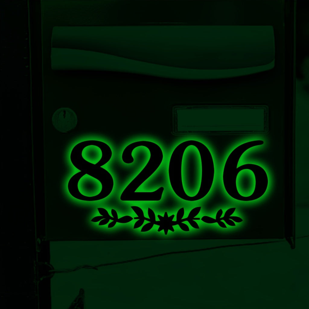 TEMU 1pc Luminous Mailbox Number Sticker, Self-adhesive Removable Pvc Decal For Address Sign, Easy To Apply, Washable Vinyl, Reusable, Contemporary