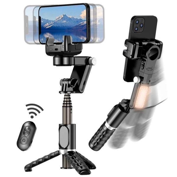 Stabilizers Q18 Desktop Follow Shooting Mode Universal Joint Stabilizer Selfie Stick Tripod with Fill Light Suitable for iPhone Smartphones