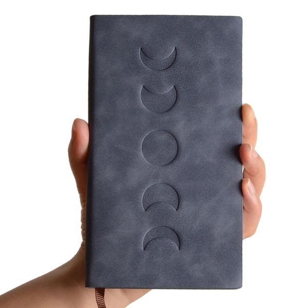 Tree of Life Moon Phrases Handmade Leather Lines Magazine Notebook Norwegian Mythology Spiritual Symbols Connect Nine Worlds 241008