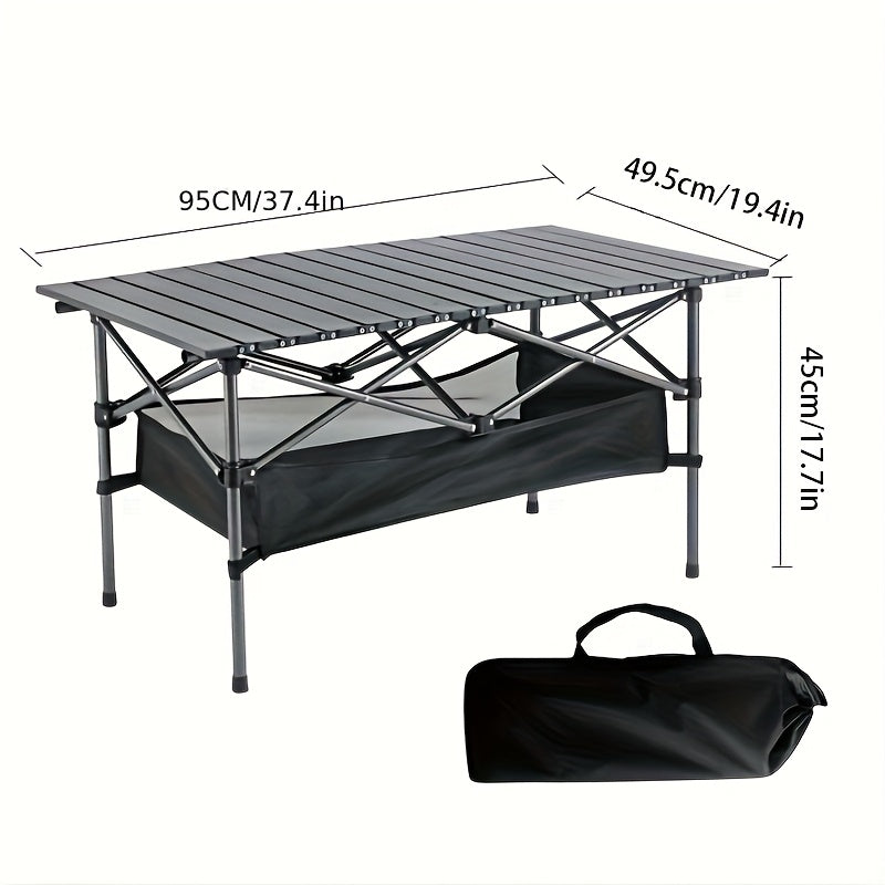 TEMU Folding Camping Table, , , Lightweight Beach Table, With Large Storage And Carry Bag, For Outdoor Cooking, Picnic, Camp, Boat, Travel, Backyard,