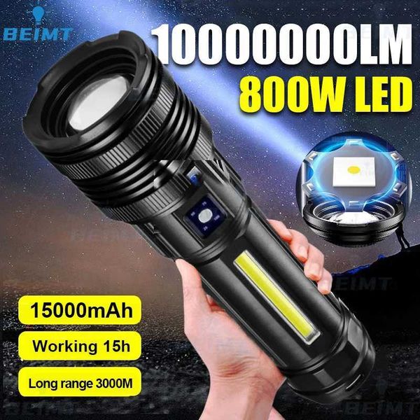 120000LM 15000mah Most Powerful Led Flashlights Tactical Flash Light 3*18650 Battery Long Range Spotlights Torch Emergency LightCL24o718