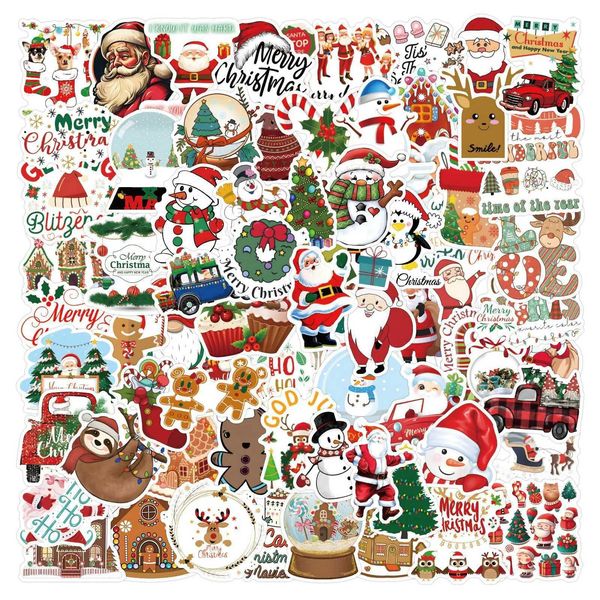 60-120 new Christmas stickers childrens DIY graffiti luggage skateboards laptops water bottles mobile phones personalized stickers toys W241