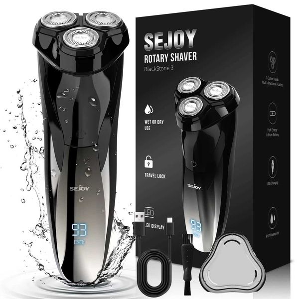 Electric Shaver SEJOY Cordless Electric Razor Mens Electric Shavers Rechargeable Wet Dry Shaving Machines Pop Up Trimmer for Travel z241205