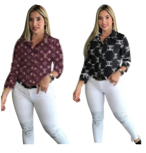 Designer Shirt Women&#039;s Tops Long Sleeve Lapel Button Blouses Office Ladies Women&#039;s Shirts Runway Woman Clothes