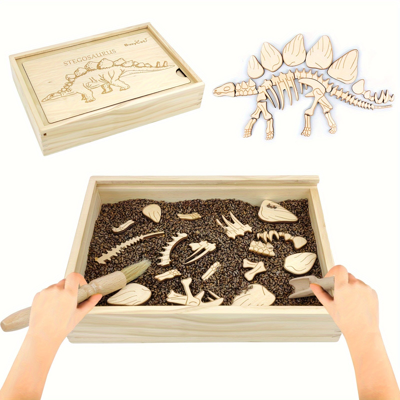 TEMU Dinosaur Excavation Dig Kit For Kids, Fossil Sensory Bin Toys, Dino Skeletons Bones Puzzle Game, Science Stem Toys For Boys And Girls