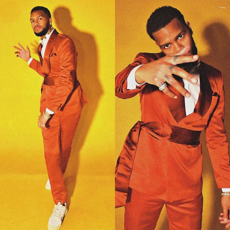 Men&#039;s Suits Men Suit Tailor-Made 2 Pieces Bright Green With Belt Modern Fashion High Quality Wedding Business Causal Prom Party Customized