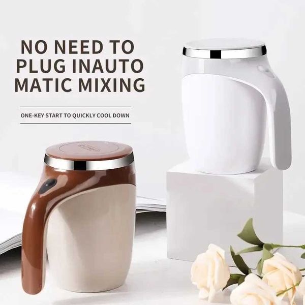 Autatic Stirring Cup g Stainless Steel Coffee Mixing Cup Blender Lazy Milkshake Rotating Water Cup Mixer Z250116