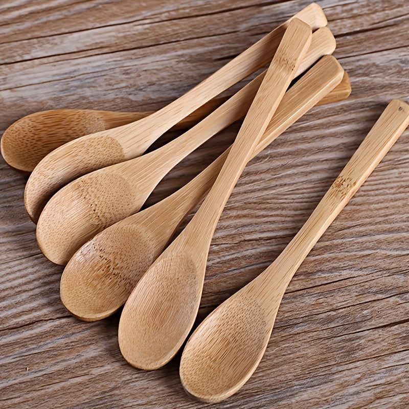 TEMU 6pcs Spoon Set, Long Handle, Durable Kitchen Utensil, Suitable For Coffee, Honey, Ice Cream, And Desserts, Heat-resistant, Material
