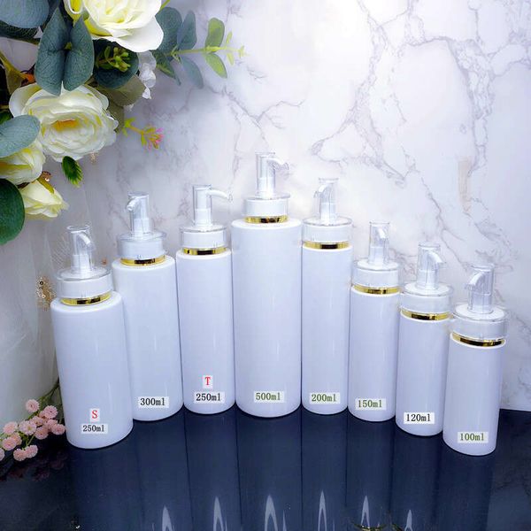 Wholesale 100Ml-500Ml Empty Shampoo White PET With Lotion Pump For Hand Sanitizer Body Wash Bottle