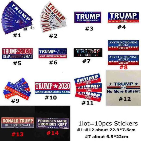 Trump Donald Stickers 7.6*22.9Cm Bumper Sticker Keep Make America Great Decal For Car Styg Vehicle Paster 14Styles