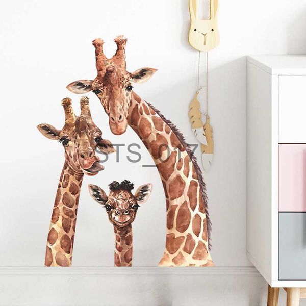 Other Decorative Stickers Cute Giraffe Family Wall Stickers Bedroom Living room Wall Decor Sticker Removable PVC Animals Wall Decals Art Wal