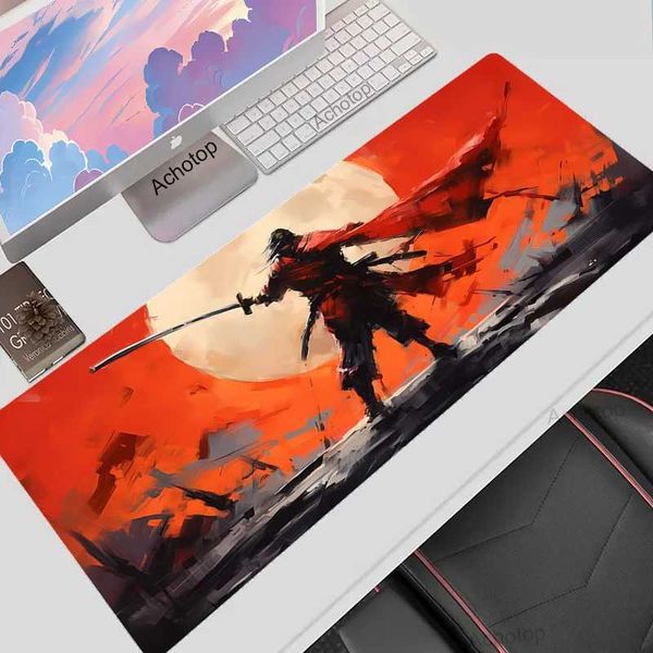 Mouse Pads Wrist Rests Gaming Mousepad Japanese Samurai Notebook Keyboard Mouse Pad XXL Size 900x400 Computer Pads for Desk Mat Laptop Desk
