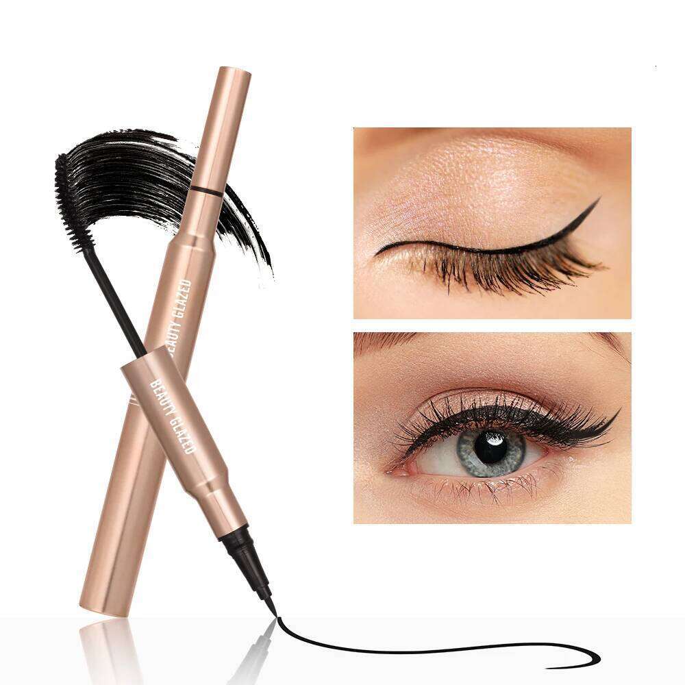 Beauty Glazed Bushy Big Eyes Eyeliner&Mascara,2 In 1 Makeup Pen,Double-ended Waterproof Liner Pencil, Fast Quick Dry Mascara X250722