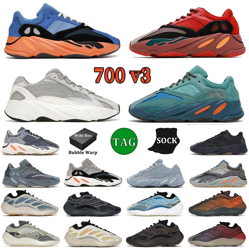 700 V2 V3 OG Designer Logo Outdoor Shoes Hi-Res Red Bright Blue Rubber Faded Azure Fade Carbon Wave Mens Arzareth Kyanite Clay Brown Azael Vanta Spo