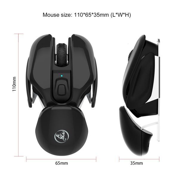 Mice Rechargeable Wireless Mouse Silent Click Design USB for Laptop Notebook Desktop 1600dpi Adjustable