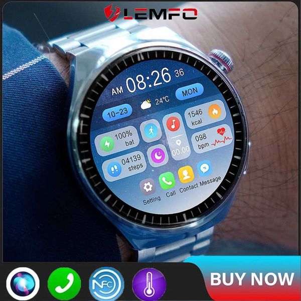 LEMFO Y13 Smart Watch AMOLED 390*390 HD 360mah NFC GPS Tracker Health Temperature Monitor Smartwatch for Men Smartwatches M240824